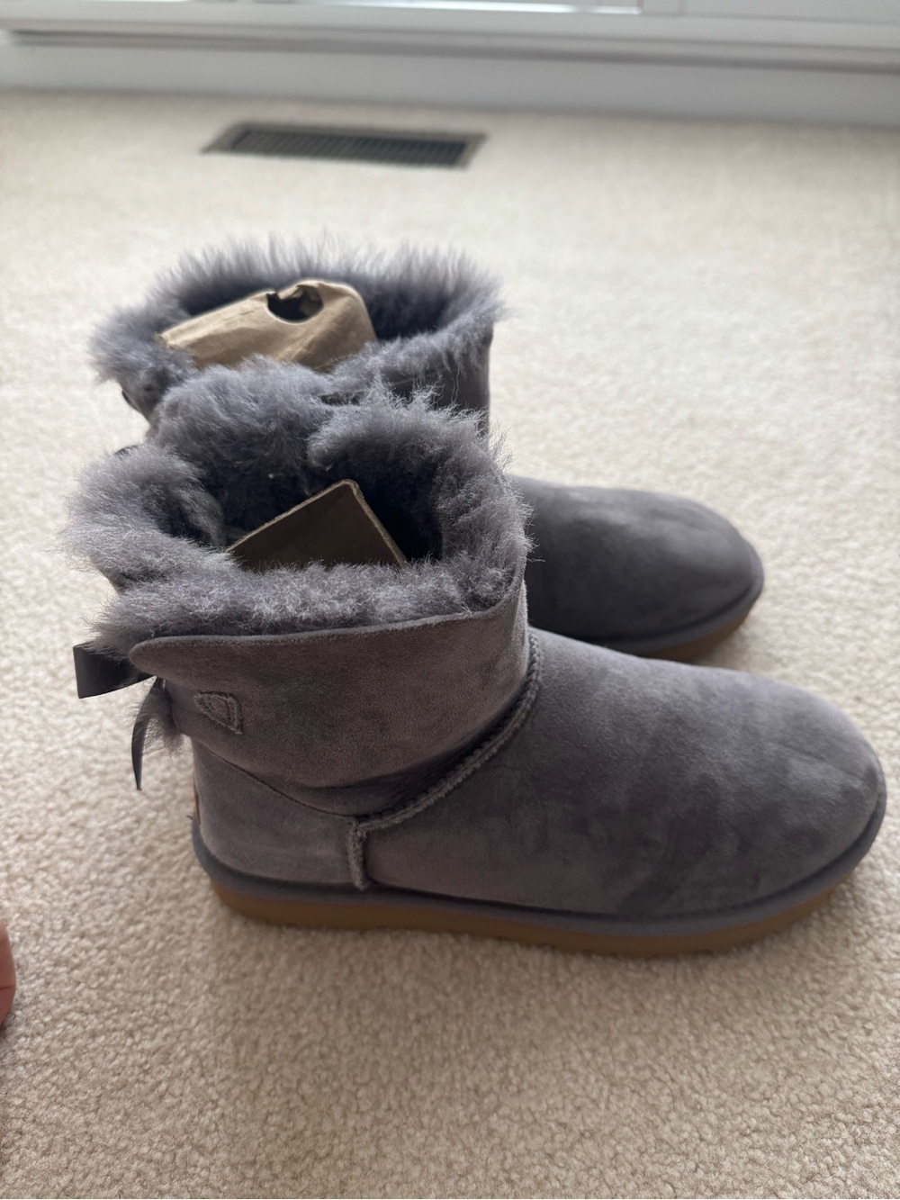 UGG Cozy Gray Shearling-Lined Short Boots